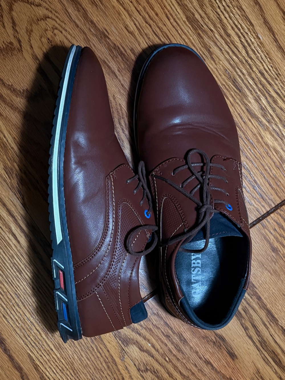 Men’s Brown Leather Derby Shoes with Sporty Sole